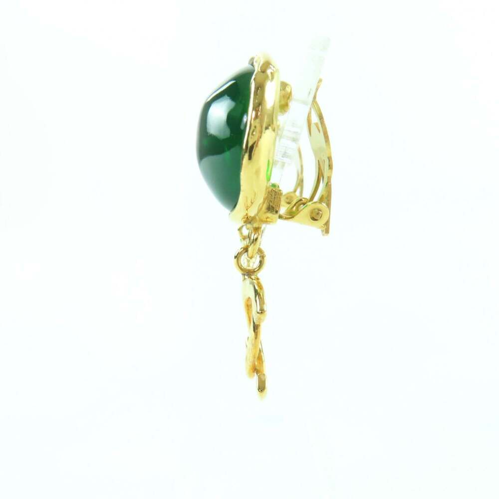 CHANEL Vintage Green Logo Earrings - Picture 2 of 6